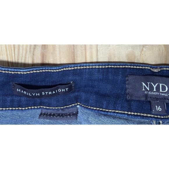 NYDJ Jeans Marilyn Straight Dark Wash Womens Size 16 Lift Tuck - Picture 3 of 6